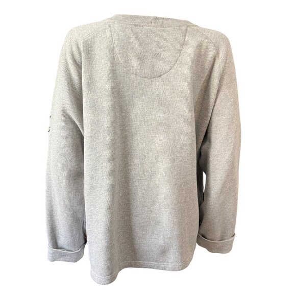 Disney Sweatshirt Womens XXL Gray Cotton Mickey Minnie Embroidery Loungewear - Picture 2 of 11